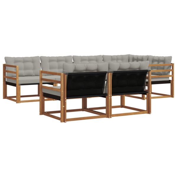 Комплект дивани за открито 7 pcs Естествено и светло сиво