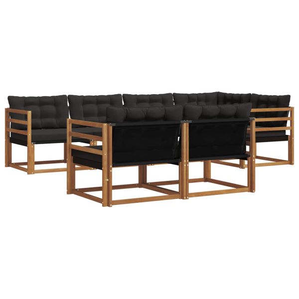 Комплект дивани за открито 7 pcs Естествено и черно