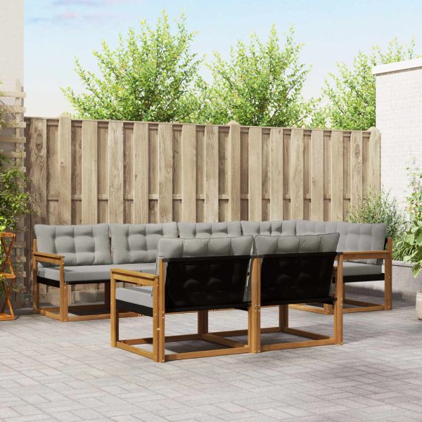 Комплект дивани за открито 7 pcs Естествено и светло сиво