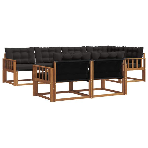 Комплект дивани за открито 7 pcs Естествено и черно