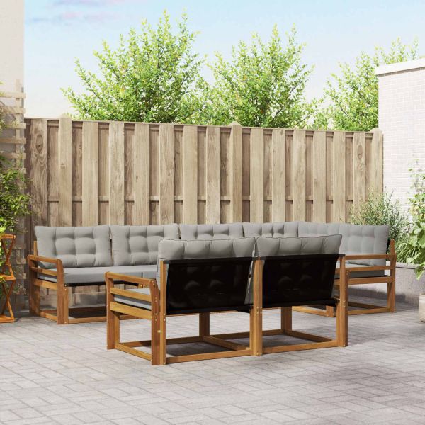 Комплект дивани за открито 7 pcs Естествено и светло сиво