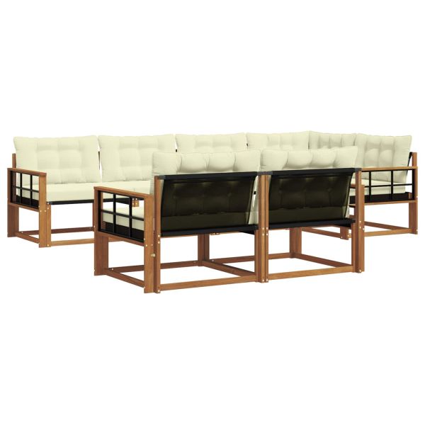 Комплект дивани за открито 7 pcs Натурален и Крема