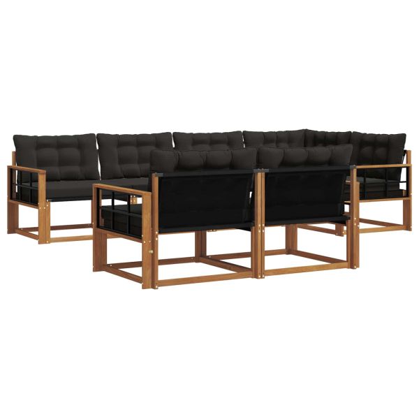 Комплект дивани за открито 7 pcs Естествено и черно