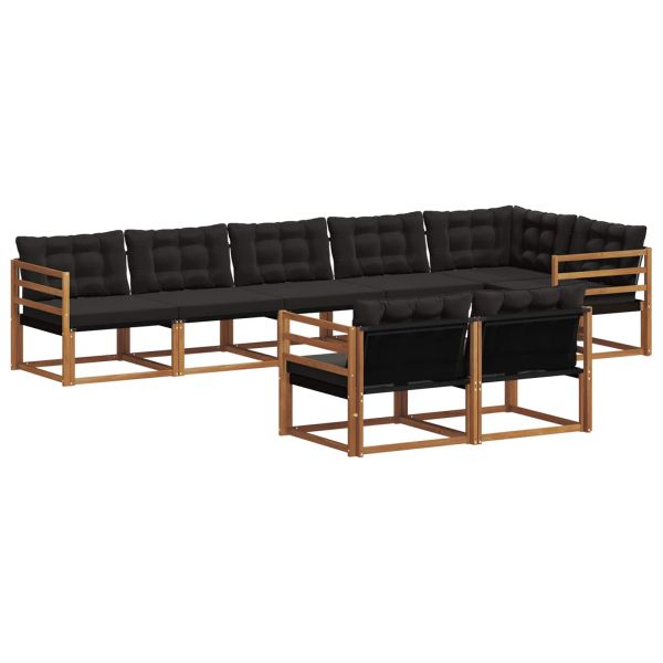 Комплект дивани за открито 8 pcs Естествено и черно