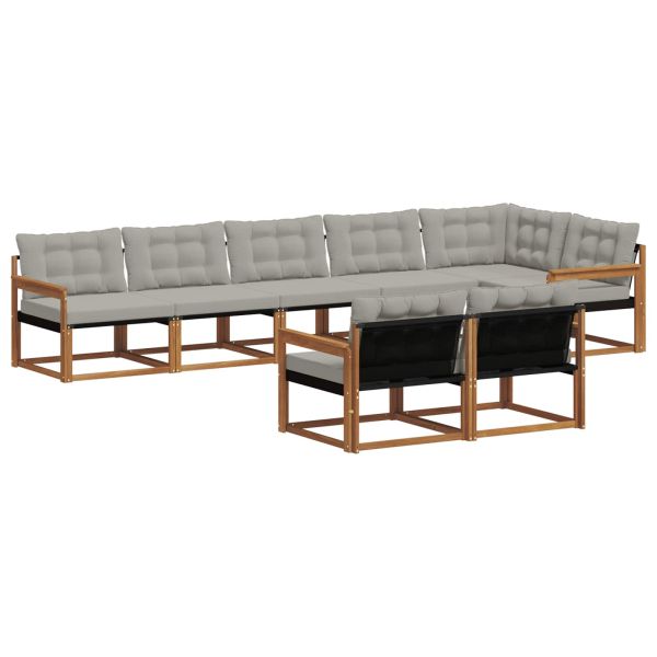 Комплект дивани за открито 8 pcs Естествено и светло сиво