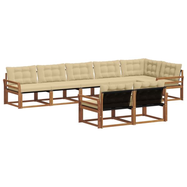 Комплект дивани за открито 8 pcs Натурален и Бежов