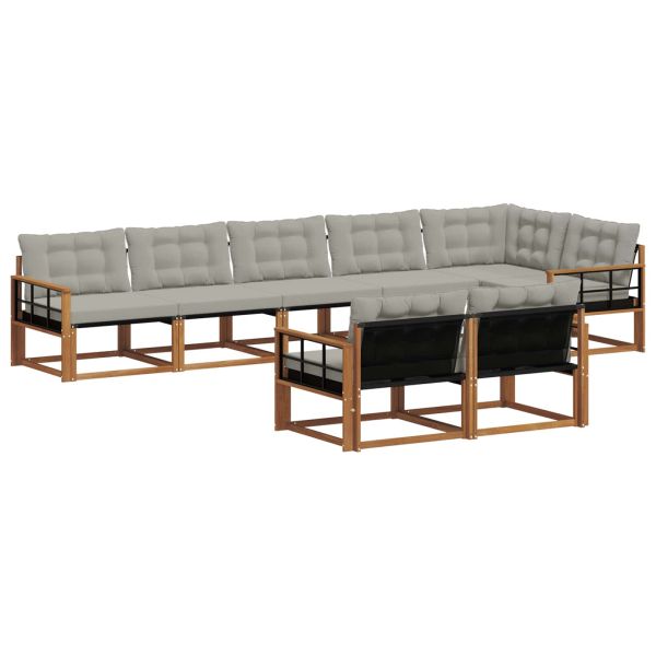 Комплект дивани за открито 8 pcs Естествено и светло сиво