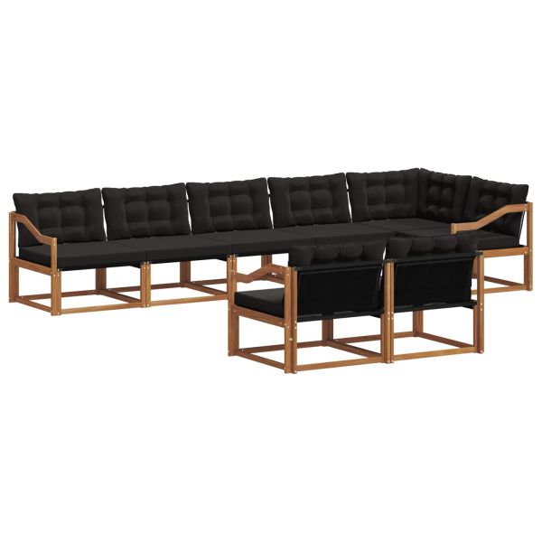 Комплект дивани за открито 8 pcs Естествено и черно