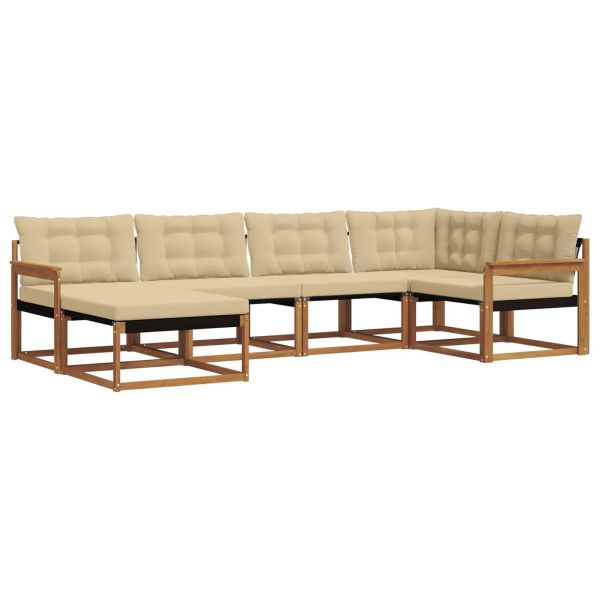 Комплект дивани за открито 18 pcs Натурален и Бежов