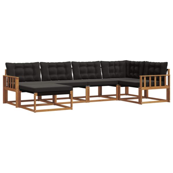 Комплект дивани за открито 18 pcs Естествено и черно