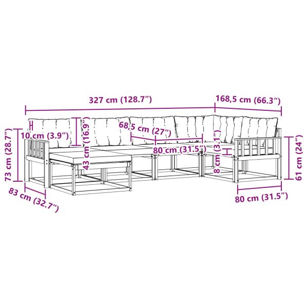Комплект дивани за открито 18 pcs Естествено и черно