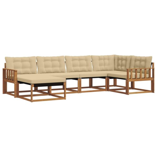 Комплект дивани за открито 18 pcs Натурален и Бежов