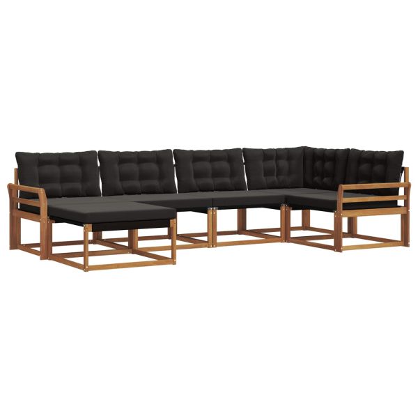 Комплект дивани за открито 18 pcs Естествено и черно