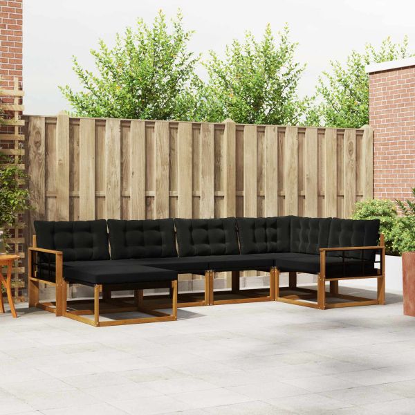 Комплект дивани за открито 18 pcs Естествено и черно