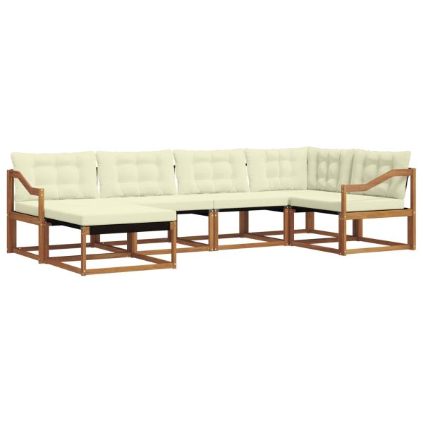 Комплект дивани за открито 18 pcs Натурален и Крема