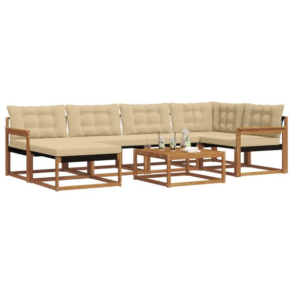Комплект дивани за открито 19 pcs Натурален и Бежов