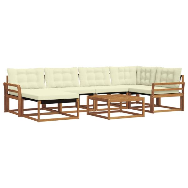 Комплект дивани за открито 19 pcs Натурален и Крема