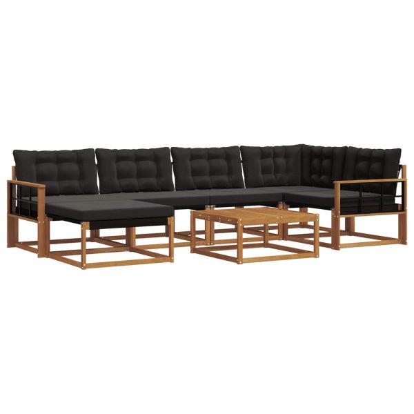 Комплект дивани за открито 19 pcs Естествено и черно