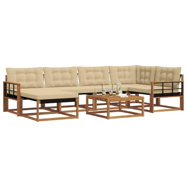 Комплект дивани за открито 19 pcs Натурален и Бежов