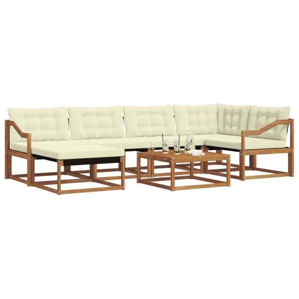 Комплект дивани за открито 19 pcs Натурален и Крема
