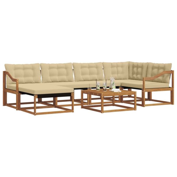 Комплект дивани за открито 19 pcs Натурален и Бежов