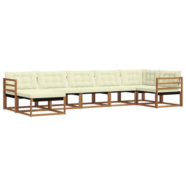 Комплект дивани за открито 21 pcs Натурален и Крема