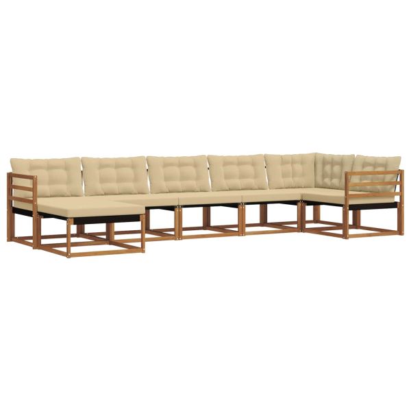 Комплект дивани за открито 21 pcs Натурален и Бежов