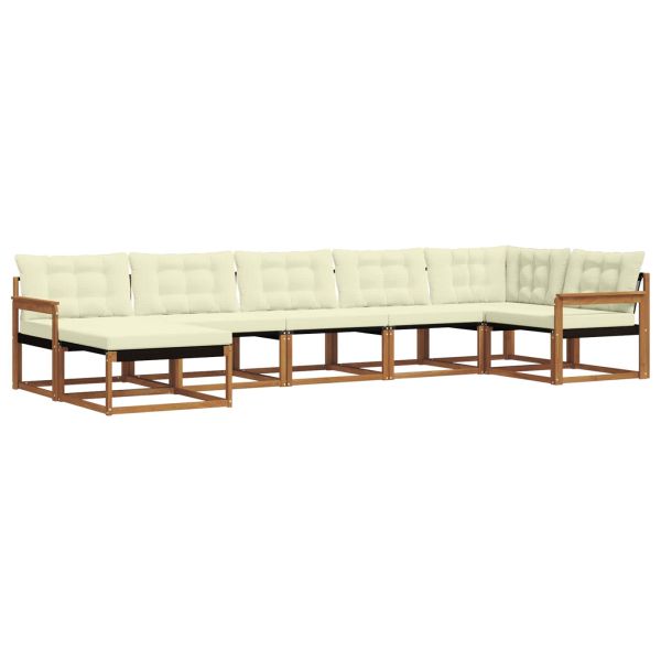 Комплект дивани за открито 21 pcs Натурален и Крема