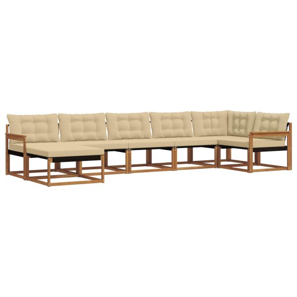 Комплект дивани за открито 21 pcs Натурален и Бежов