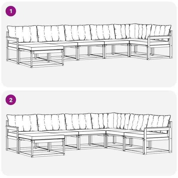 Комплект дивани за открито 21 pcs Натурален и Бежов