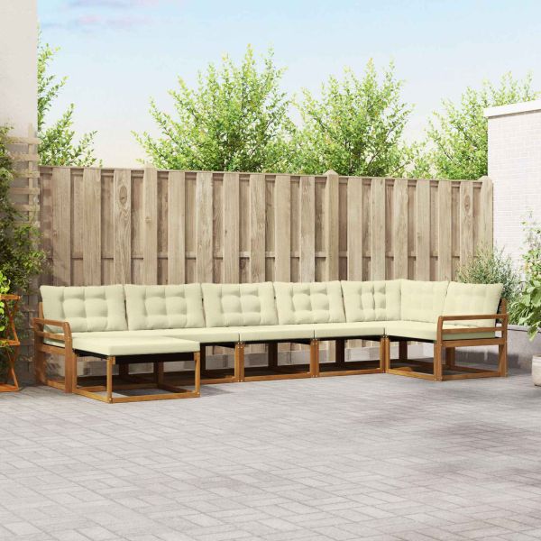 Комплект дивани за открито 21 pcs Натурален и Крема