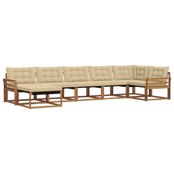 Комплект дивани за открито 21 pcs Натурален и Бежов