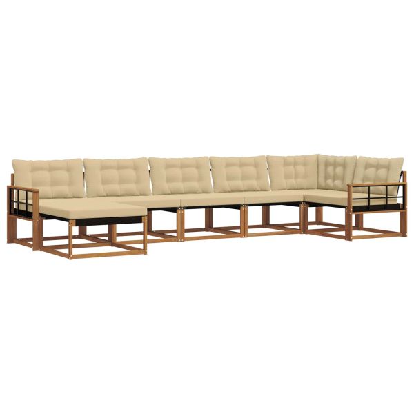 Комплект дивани за открито 21 pcs Натурален и Бежов