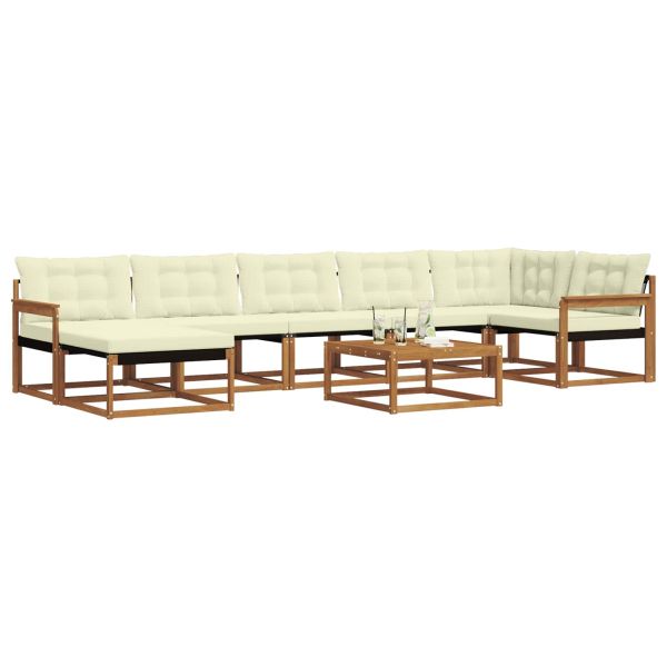 Комплект дивани за открито 22 pcs Натурален и Крема