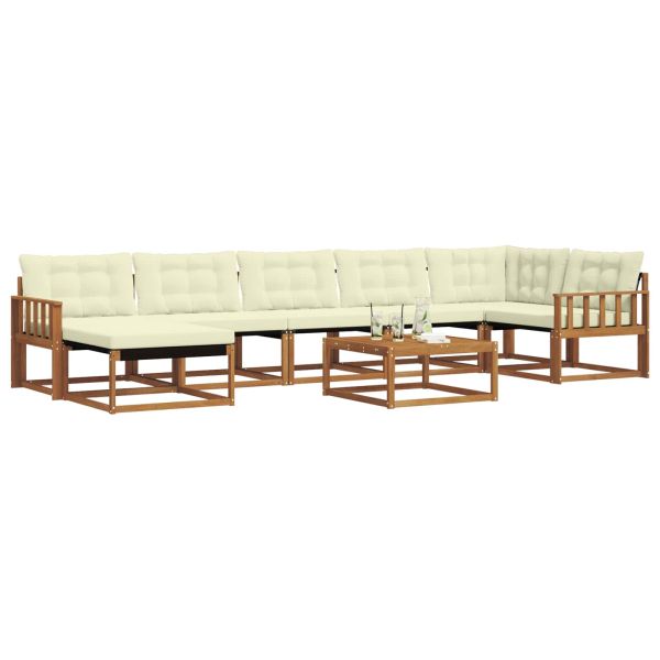Комплект дивани за открито 22 pcs Натурален и Крема