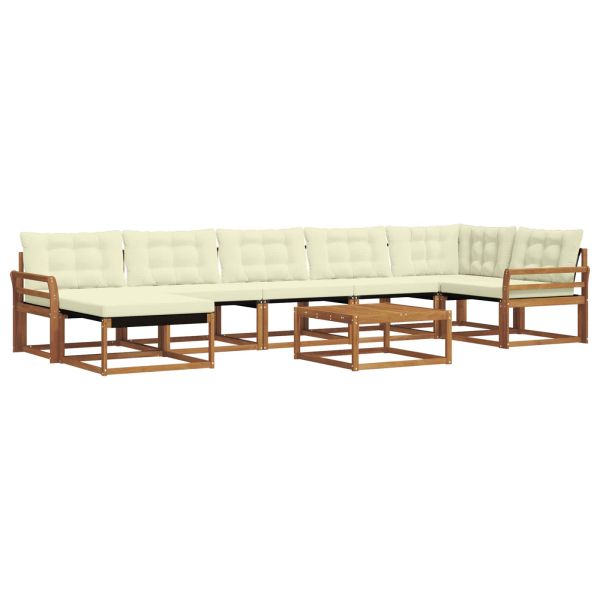 Комплект дивани за открито 22 pcs Натурален и Крема