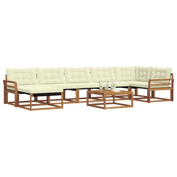 Комплект дивани за открито 22 pcs Натурален и Крема