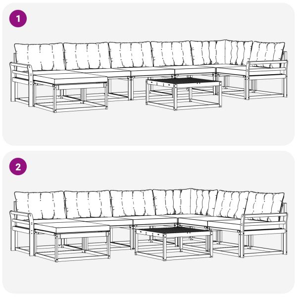Комплект дивани за открито 22 pcs Натурален и Крема
