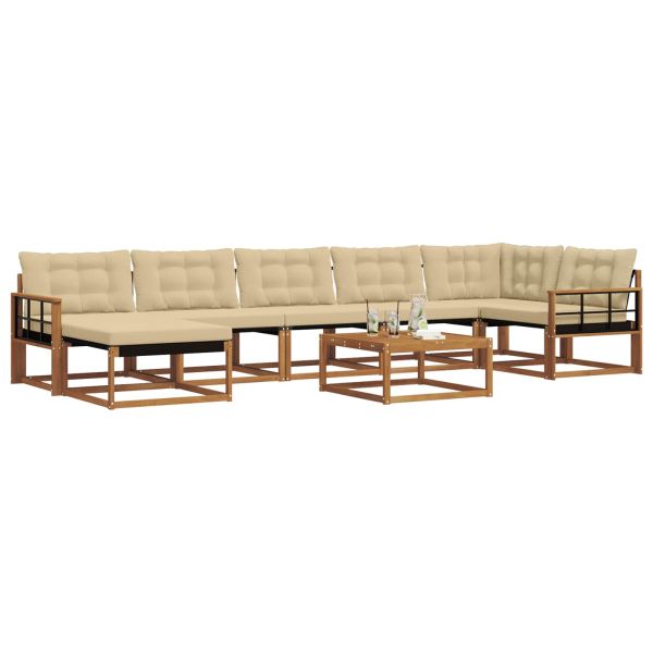 Комплект дивани за открито 22 pcs Натурален и Бежов