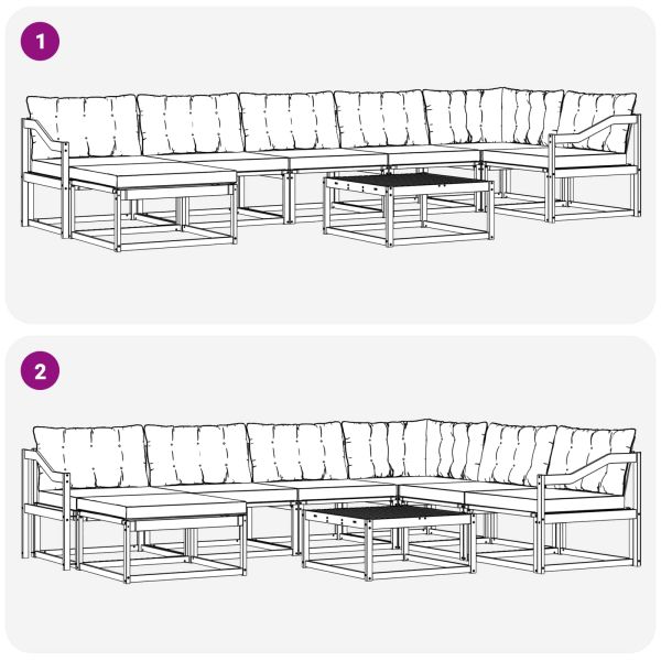Комплект дивани за открито 22 pcs Естествено и черно