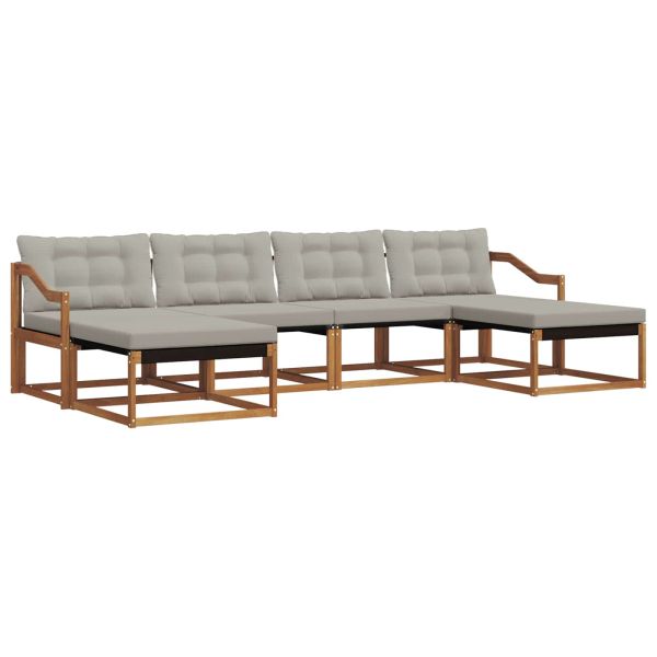 Комплект дивани за открито 6 pcs Естествено и светло сиво