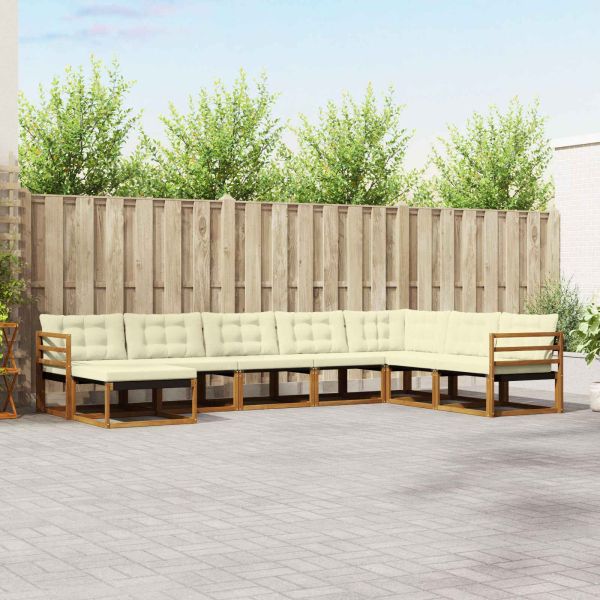 Комплект дивани за открито 24 pcs Натурален и Крема