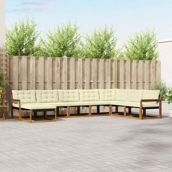Комплект дивани за открито 24 pcs Натурален и Крема