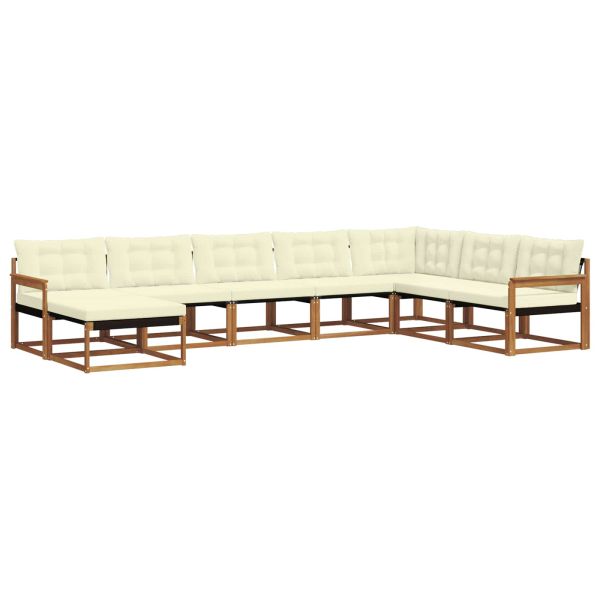 Комплект дивани за открито 24 pcs Натурален и Крема