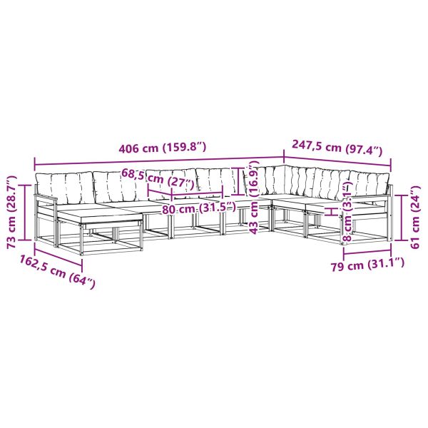 Комплект дивани за открито 24 pcs Естествено и черно