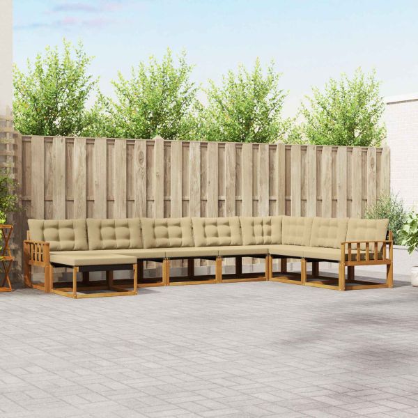 Комплект дивани за открито 24 pcs Натурален и Бежов