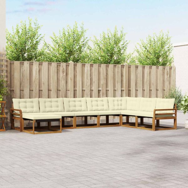 Комплект дивани за открито 24 pcs Натурален и Крема