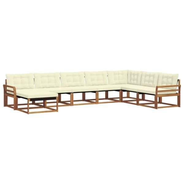 Комплект дивани за открито 24 pcs Натурален и Крема