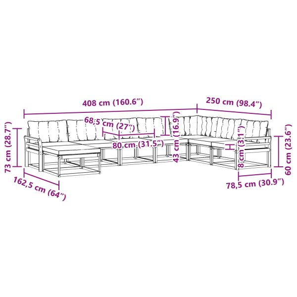 Комплект дивани за открито 24 pcs Натурален и Бежов