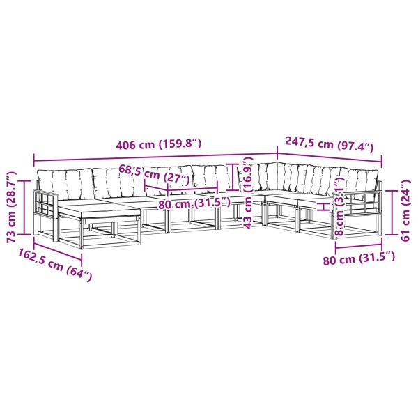 Комплект дивани за открито 24 pcs Натурален и Бежов